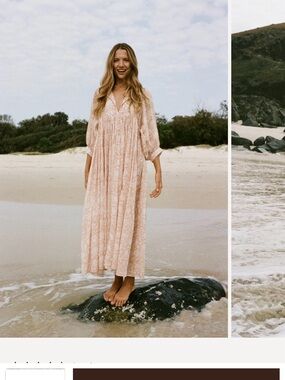 Daughters of India | KYRA MAXI DRESS ~ APRICOT BLUSH